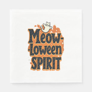 Serviette En Papier Meow-loween Spirit Cat