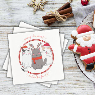 Serviette En Papier Meowy Christmas Holiday Cats
