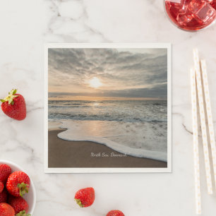 Serviette En Papier Mer du Nord, Danemark coucher de soleil pittoresqu