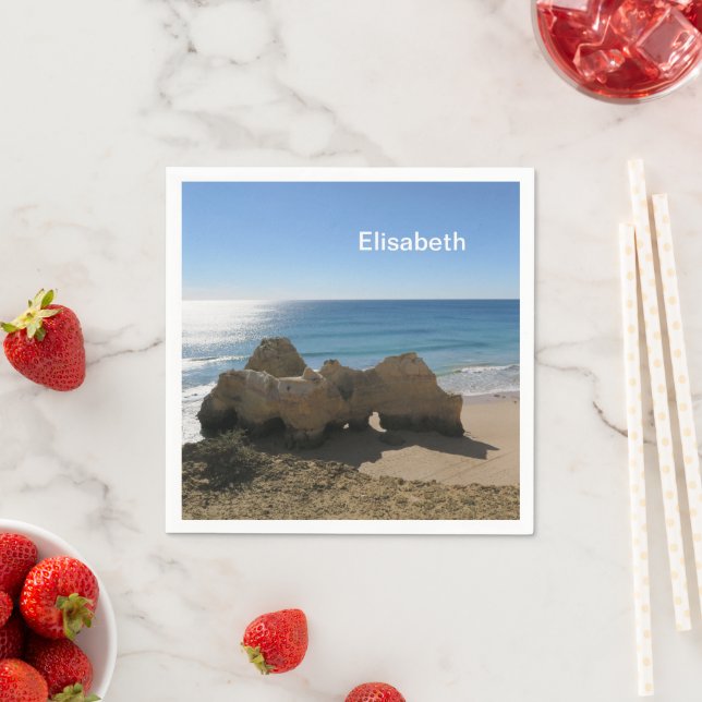 Serviette En Papier mer, océan, eau, nature, paysage, plage, napki (En situation)