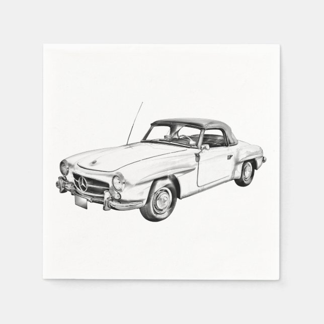 Serviette En Papier Mercedes Benz 300 sl Illustration (Devant)