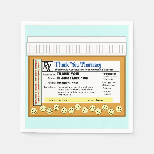 Serviette En Papier Merci (Devant)