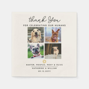 Serviette En Papier Merci 4 Animaux de compagnie Photos Mariage Napkin