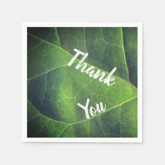 Serviette En Papier Merci Bright Green Leaf Photo Appréciation