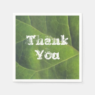 Serviette En Papier Merci Bright Green Leaf Photo Appréciation