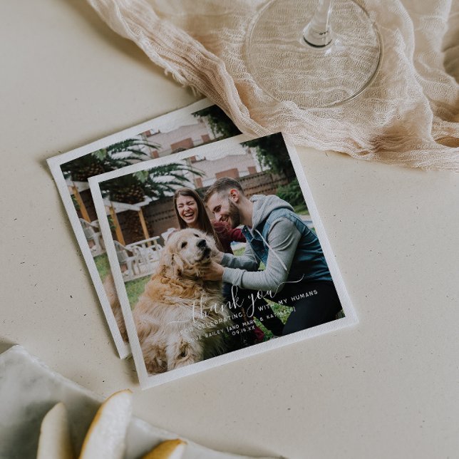 Serviette En Papier Merci | Cute Mariage chien animal (Créateur téléchargé)