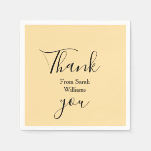 Serviette En Papier Merci de ajouter nom pastel jaune bohème mariage