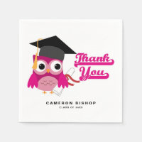 Merci de graduation de la Chouette rose pâle