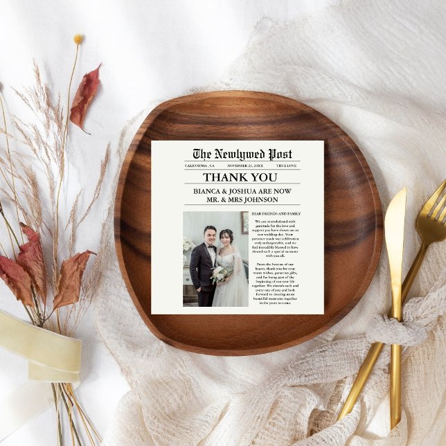 Serviette En Papier Merci de Mariage photo unique du journal (Créateur téléchargé)