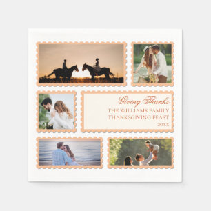 Serviette En Papier Merci Famille Thanksgiving Photo Collector Party
