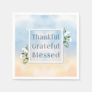 Serviette En Papier Merci Gratuit Béni Thanksgiving   Serviette de tab