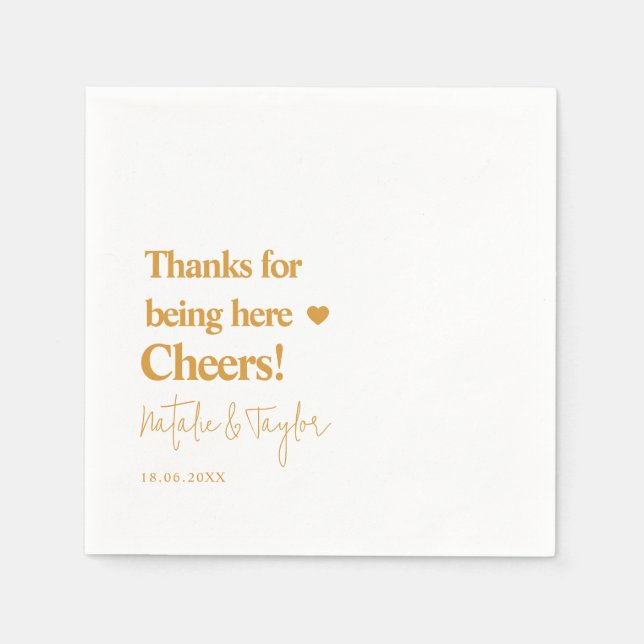 Serviette En Papier Merci ! Mariage simple (Devant)