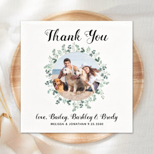 Serviette En Papier Merci Personnalisé Animaux de compagnie Photo Euca