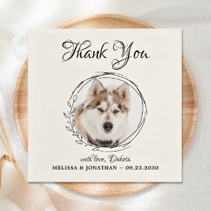 Serviette En Papier Merci photo personnalisé Pet Dog Mariage