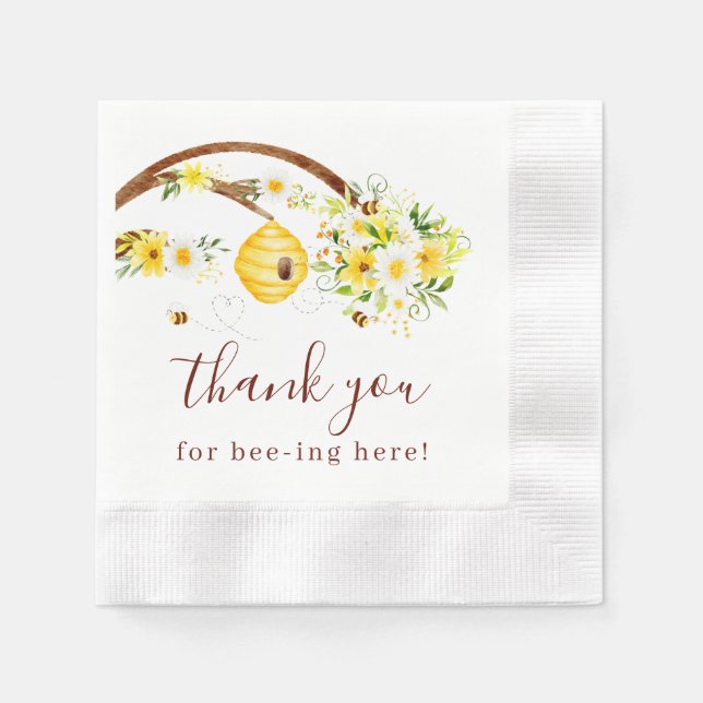 Serviette En Papier Merci Pour L'Abeille Ici Serviettes (Devant)