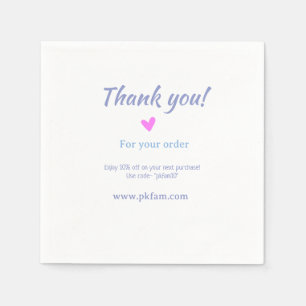 Serviette En Papier Merci pour l'achat détail de l'entreprise familial