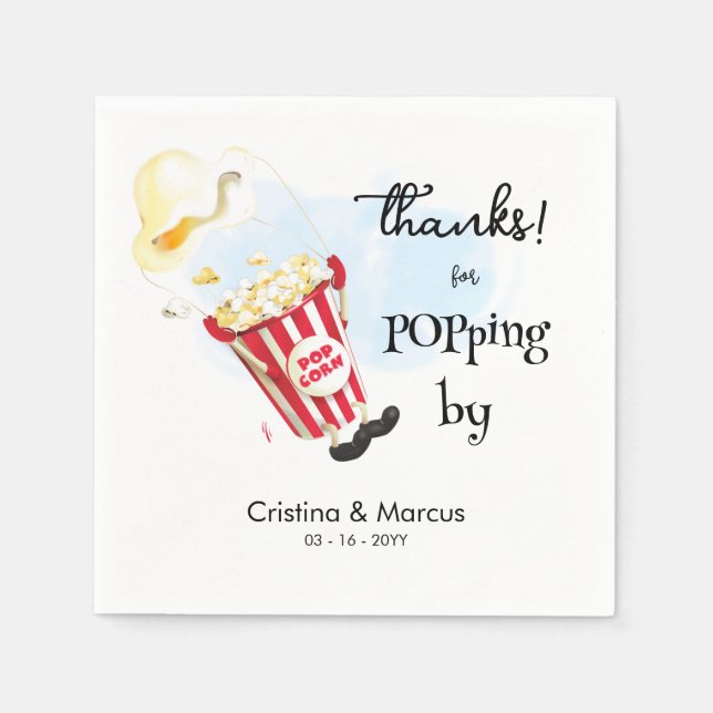 Serviette En Papier Merci pour l'événement de pop-corn By (Devant)