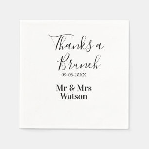 Serviette En Papier Merci pour un nom de brunch post-mariage date simp