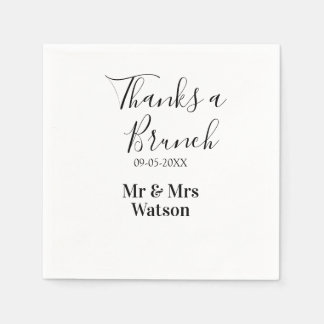 Serviette En Papier Merci pour un nom de brunch post-mariage date simp