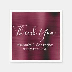 Serviette En Papier Merci pourpre de mariage de Bourgogne