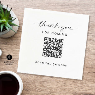 Serviette En Papier Merci QR Code Immobilier Affaires immobilières