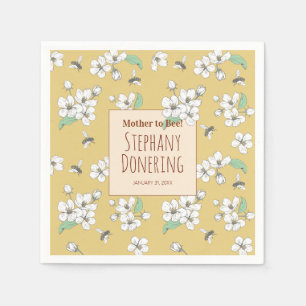 Serviette En Papier Mère À Être Satin Baby shower Or