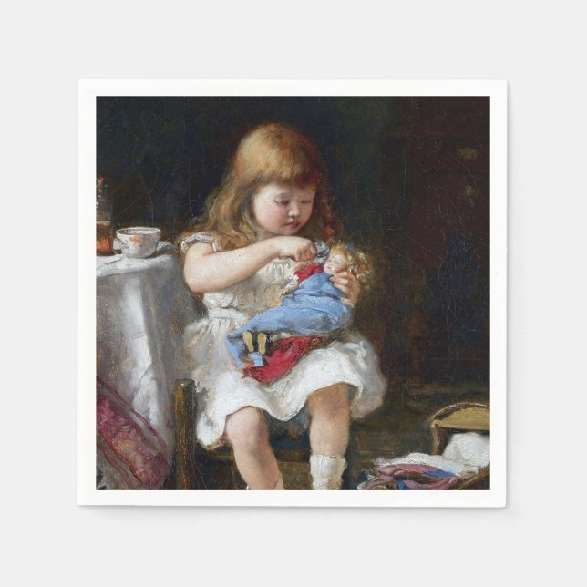 Serviette En Papier Mère anxieuse petite  (Devant)