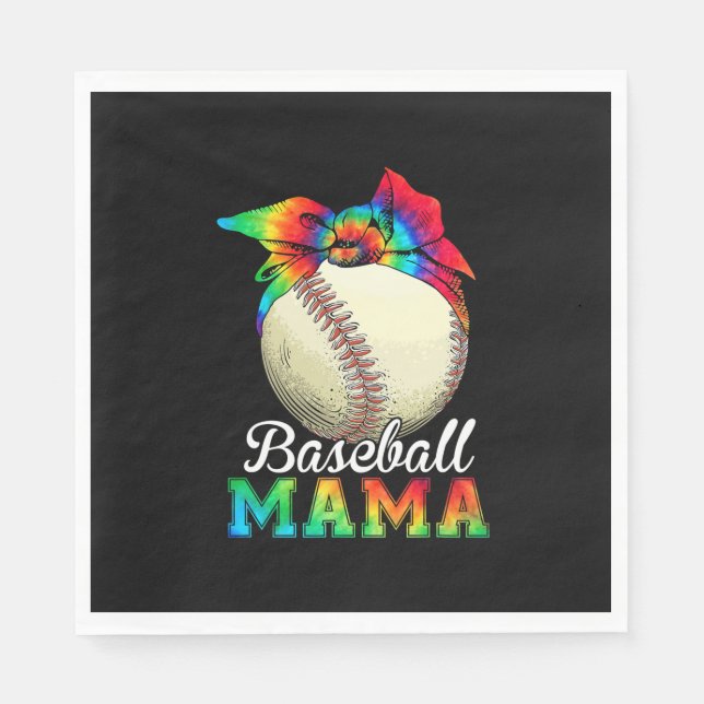 Serviette En Papier Mère Art Baseball Mama Anniversaire (Devant)