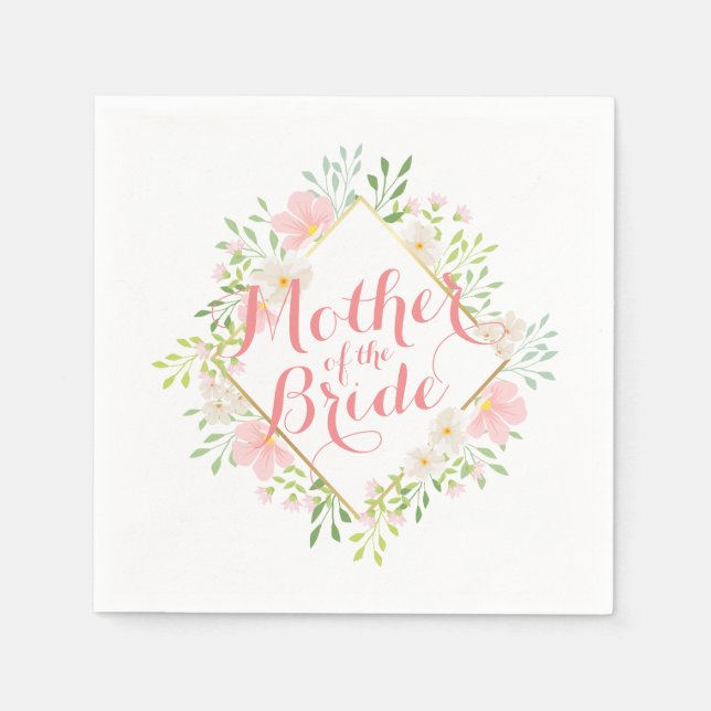 Serviette En Papier Mère de la mariée Mariage aquarelle Napkin (Devant)