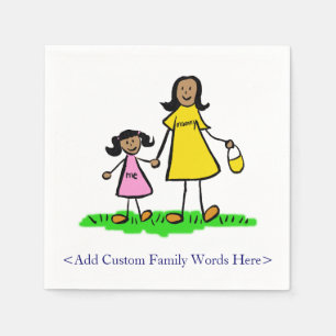 Serviette En Papier Mère et fille Family Custom Art Napkins