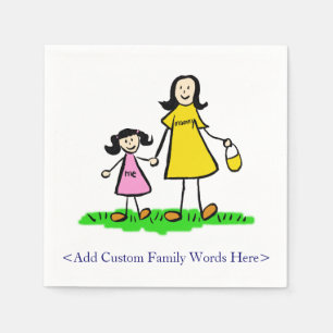 Serviette En Papier Mère et fille Family Custom Art Napkins