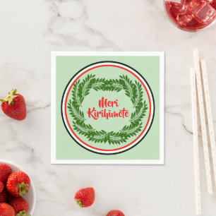 Serviette En Papier Meri Kirihimete Maori Joyeux Cocktail de Noël