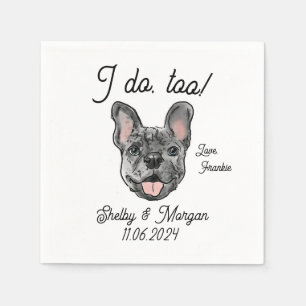 Serviette En Papier Merle French Bulldog Mariage Cocktail Napkin