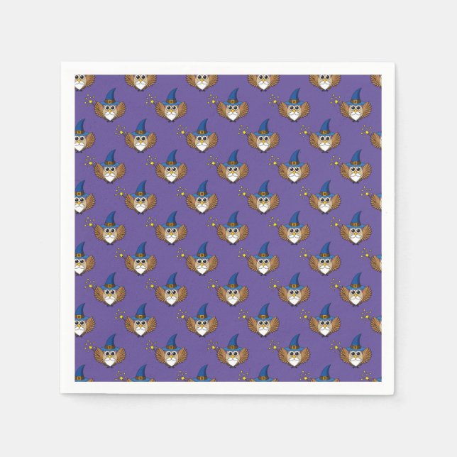 Serviette En Papier Merlin mignon, sortilège (Devant)