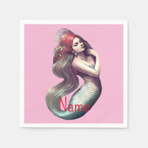 Serviette En Papier Mermaid Beauté de Redhead Thunder_Cove