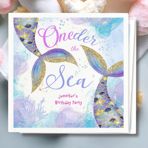 Serviette En Papier Mermaid Girls Bleu Turquoise Anniversaire