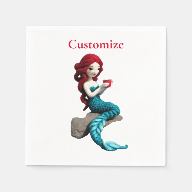 Serviette En Papier Mermaid Relaxant Avec Boisson Thunder_Cove (Devant)