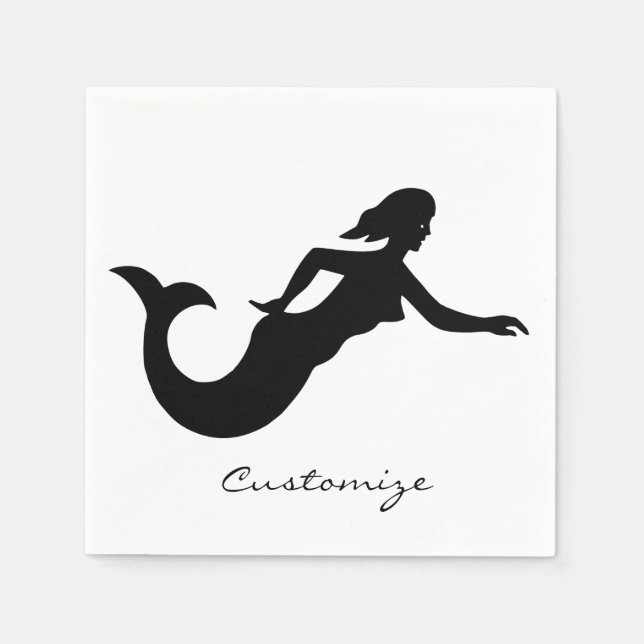 Serviette En Papier Mermaid Silhouette Thunder_Cove (Devant)