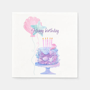 Serviette En Papier Mermaid Thème Anniversaire Bash