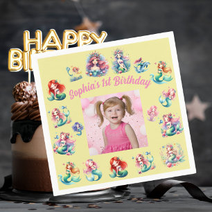 Serviette En Papier Mermaids Under the Sea Photo Party Anniversaire de