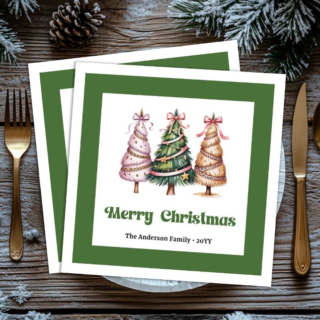 Serviette En Papier Merrily Christmas Tree Leopard Print Dinner Napkin (Merrily Christmas Tree Leopard Print Dinner Napkins!)