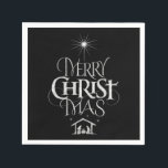 Serviette En Papier Merry CHRISTmas Christian Chalkboard Calligraphie<br><div class="desc">Joyeux CHRISTmas Calligraphie de tableau de bord religieux Nous disons "Joyeux Noël" tout le temps, mais souvent oublier l'origine des mots. Cet art présente des lettrages originaux à la main qui, dans son design unique, raconte l'histoire de Noël, simplement et élégamment dans le look tendance de tableau noir. Montrez votre...</div>