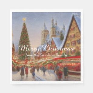 Serviette En Papier Merry Christmas Kitsch Nostalgale marché allemand