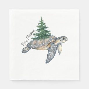 Serviette En Papier Merry Christmas Sea Turtle