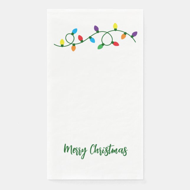 Serviette En Papier Merry Christmas Tree Lights Paper Guest Towels (Devant)