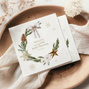 Serviette En Papier Merry Little Baby shower couronne neutre