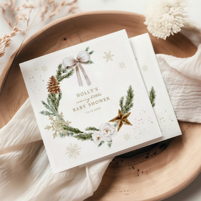 Serviette En Papier Merry Little Baby shower couronne neutre (Créateur téléchargé)