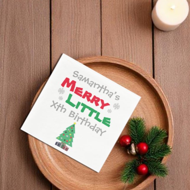 Serviette En Papier Merry Little Birthday (Créateur téléchargé)