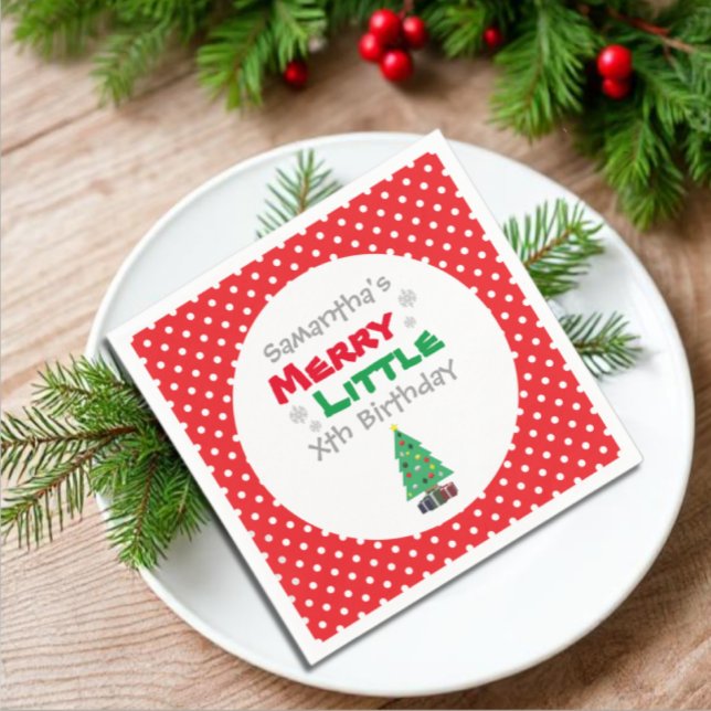 Serviette En Papier Merry Little Birthday (Créateur téléchargé)