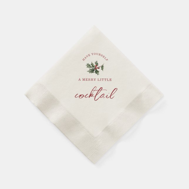 Serviette En Papier Merry Little Cocktail Christmas Napkins (Coin)